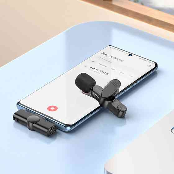 Беспроводной микрофон BOROFONE BFK12 Trophy с Type-C, черный Киев