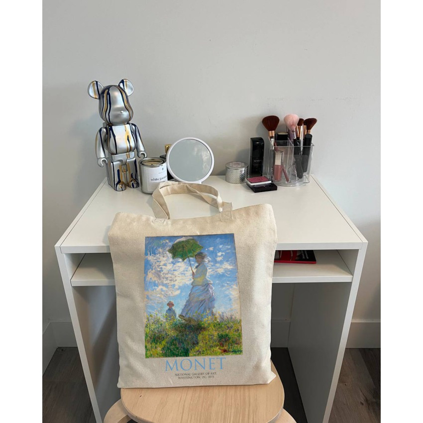 Екошопер BookOpt ВК4087 MONET Жінка з парасолькою бежевий Луцк - изображение 3