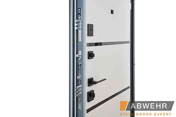 Двери входные, квартирные ABWEHR. Модель 443 LIMANA Цвет Кварцит / Белый супермат 960 Киев