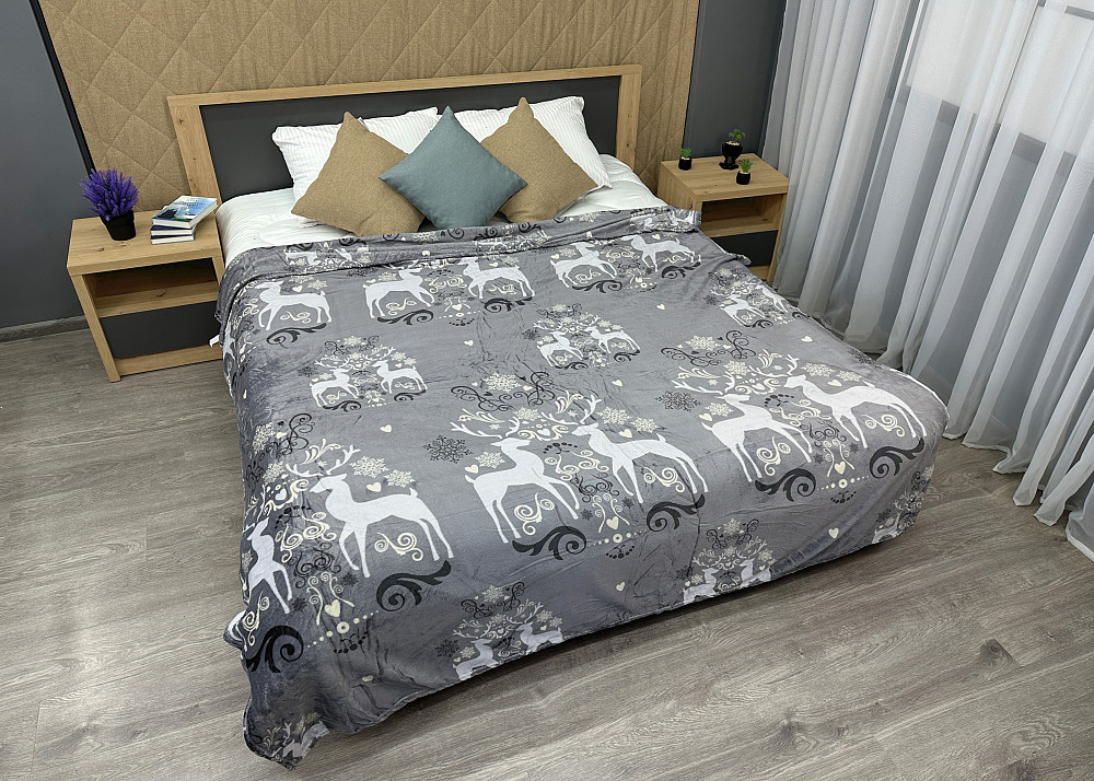 Плед-покрывало 200х230 см с рождественским принтом Разноцветный (87-326) Киев - изображение 3