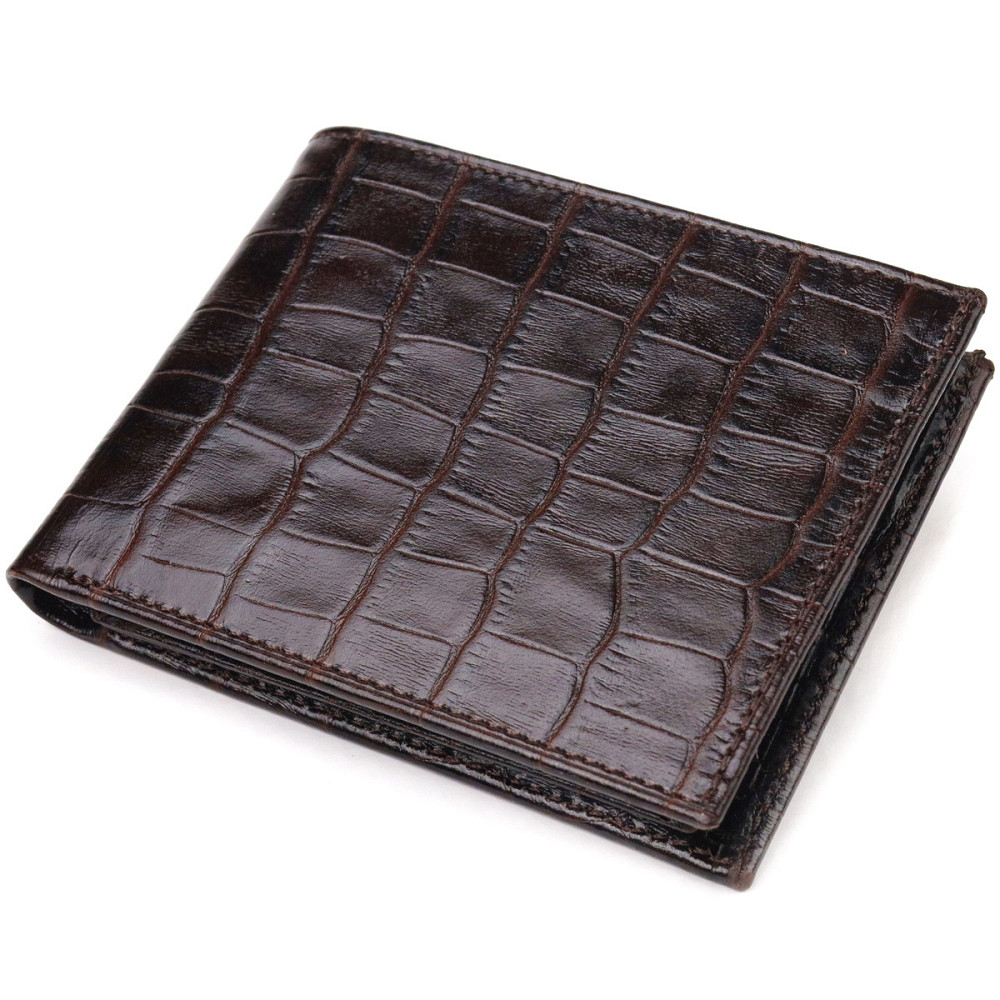 Небольшое мужское портмоне из натуральной фактурной кожи CANPELLINI 21522 Коричневое Киев - изображение 10