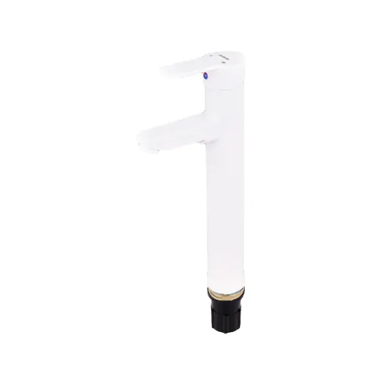 Змішувач для умивальника Plamix Raul-001-A HIGH White високий (без шлангів) (PM0655) Чернівці