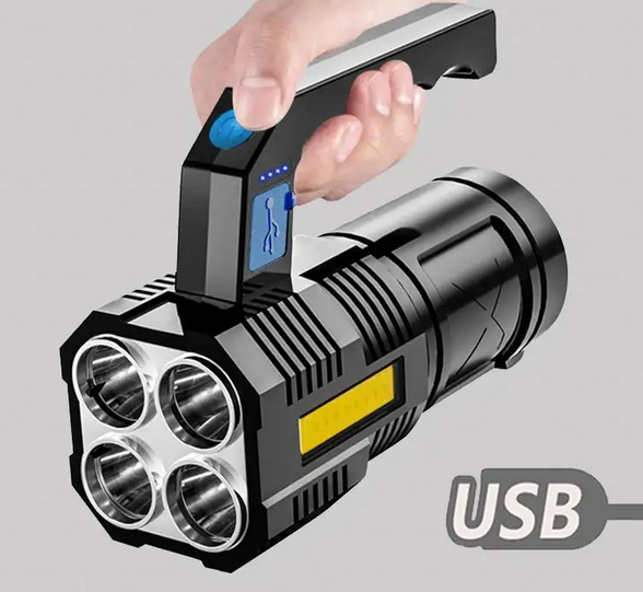 Ручний ліхтар X502, 4LED+COB, Li-Ion акум., ЗУ microUSB Дніпро - фото 2