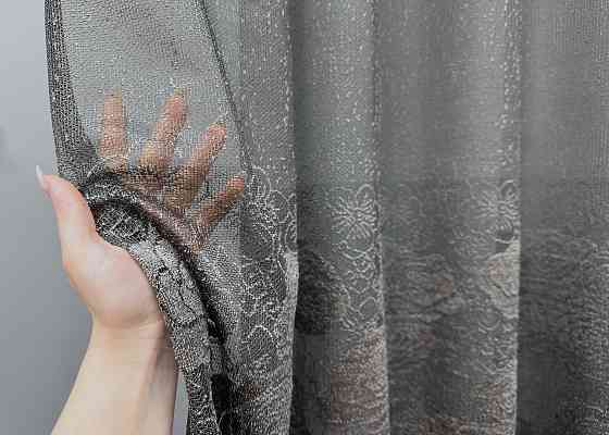 Тюль VR-Textil 1640т Greta Жаккард Графитовый 300х270 см (42-0602) Киев