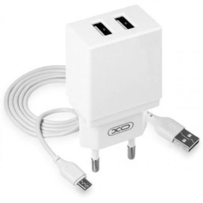 Зарядний пристрій XO L75 2USB/2.4A + MicroUSB White (XO-L75-M) Вінниця - фото 1