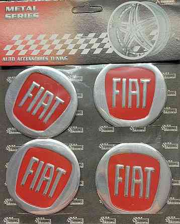 Наклейки на диски/ковпаки Fiat 60 мм 4 шт. червоній Київ