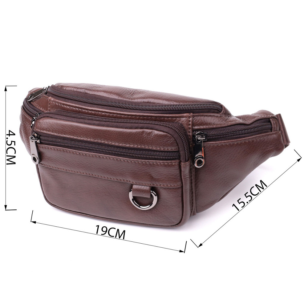 Практичная бананка для мужчин из натуральной кожи Vintage sale_15107 Темно-коричневый Киев - изображение 3