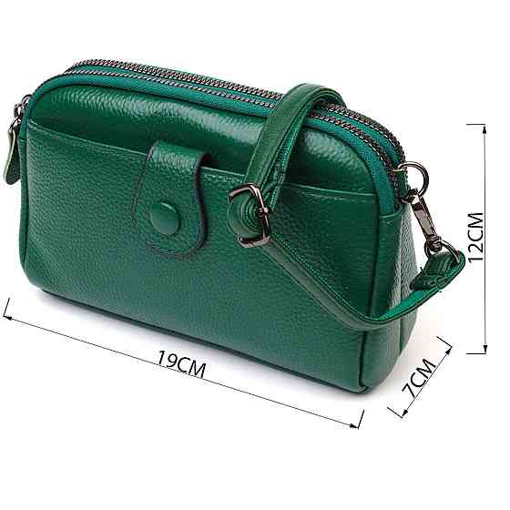 Сумка-клатч в оригинальном дизайне из натуральной кожи 22101 Vintage Зеленая Киев