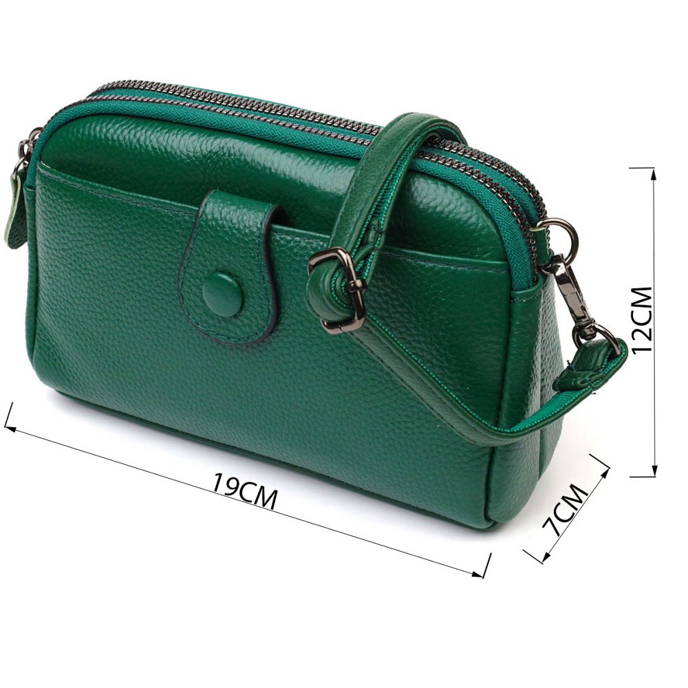 Сумка-клатч в оригинальном дизайне из натуральной кожи 22101 Vintage Зеленая Киев - изображение 3