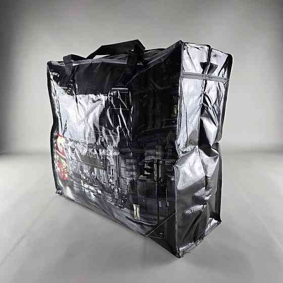 Полипропиленовая сумка на змейке  хозяйственная  с цветным рисунком №3 Ночной Город (1 шт) Харьков