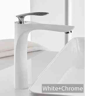 Смеситель дизайнерский для раковины кран в ванну однорычажный WanFan люкс качества белый-хром Каменец-Подольский