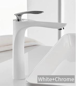 Смеситель дизайнерский для раковины кран в ванну однорычажный WanFan люкс качества белый-хром Каменец-Подольский - изображение 2