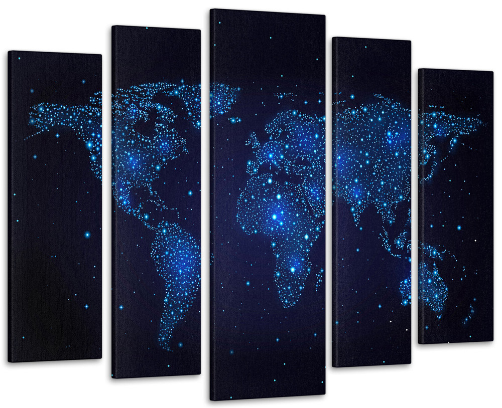 Модульная картина в гостиную / спальню Звездная Карта мира Art-484_5 ( 80х118см ) Киев - изображение 1