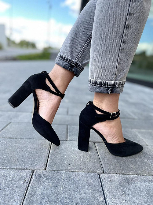 SANTINI Босоніжки жіночі чорні замшеві SANTINI 953589-21 літо, натуральна замша на підборах / С Коломыя - изображение 7