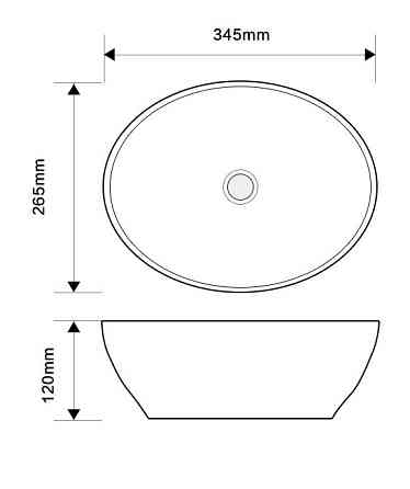 Раковина накладна Mixxus Premium ELLIPSE-0107 345х265х120mm   ( MP6525 ) 20889 Харьков