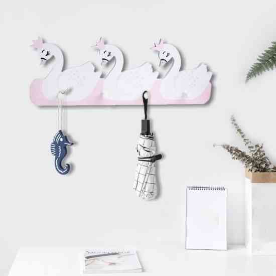 Детская деревянная настенная вешалка Лебеди Винница