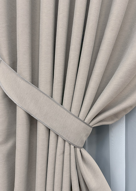 Комплект готовых штор VR-Textil Блэкаут двусторонний Eclipsе № 1818ш Пепельный 150х270 см 2 шт (33-0799) Киев - изображение 5