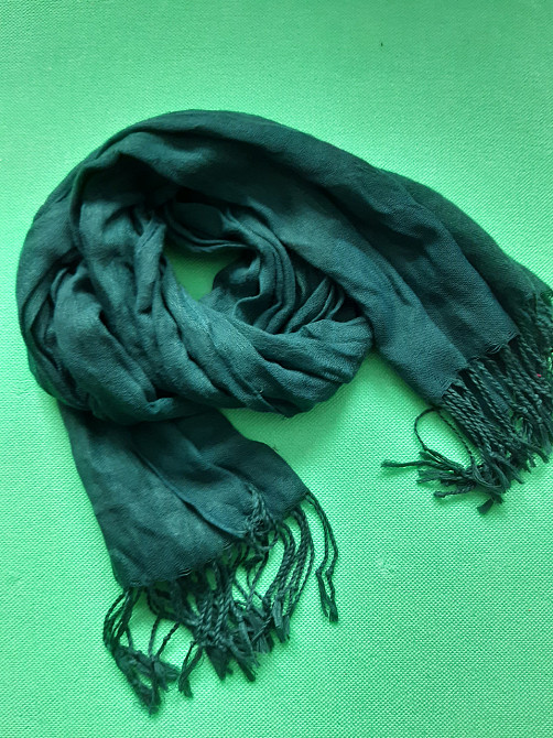 Зеленый шарф женский - размер шарфа приблизительно 170*65см, 100% полиэстер Киев - изображение 2