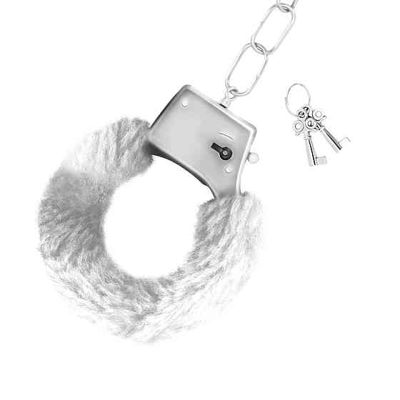 Наручники Love Cuffs Crushious металлические, с белым мехом Sex Aura Киев