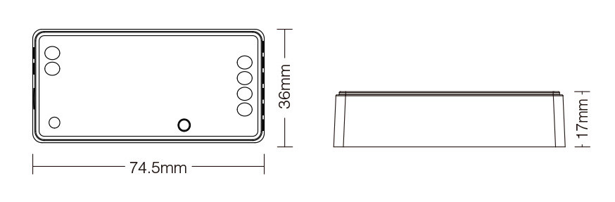 Milight Контролер димер 2 в 1 Single White/CCT 2.4GHz + PUSH DIMM 12-48В Коломия - фото 2