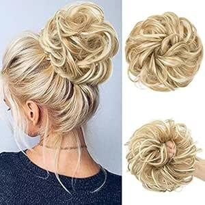 Шиньйон-пучок JJstar Large Bun темно-блонд/пляжний русий кудрявий з еластичною гумкою хвіст гумка з волосся Scrunchie Київ - фото 5