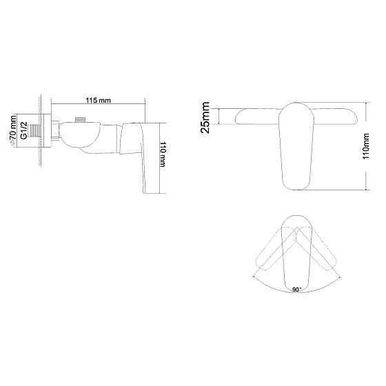 Змішувач для душу RJ FLY з душовим гарнітуром (RBZ084-5W) білий/хром Київ