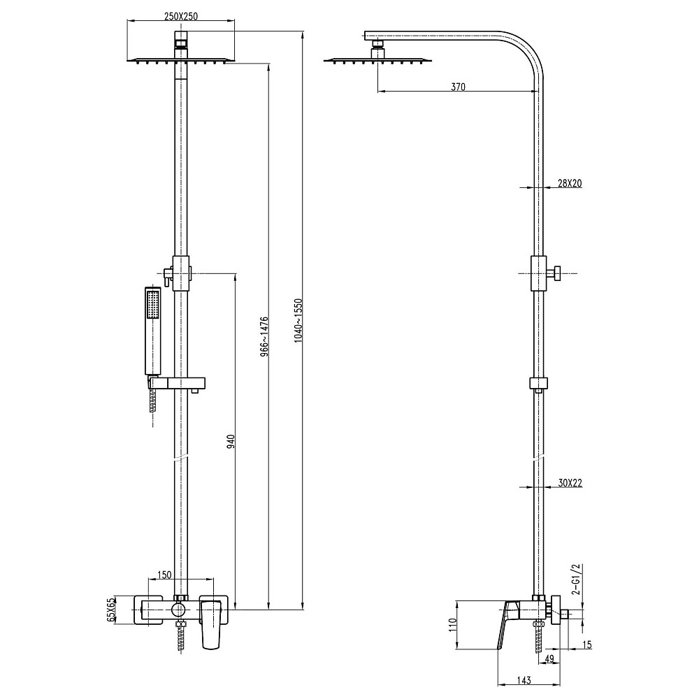 Душова система TOPAZ LEXI TL 21702-H57-BL Тернопіль - фото 5