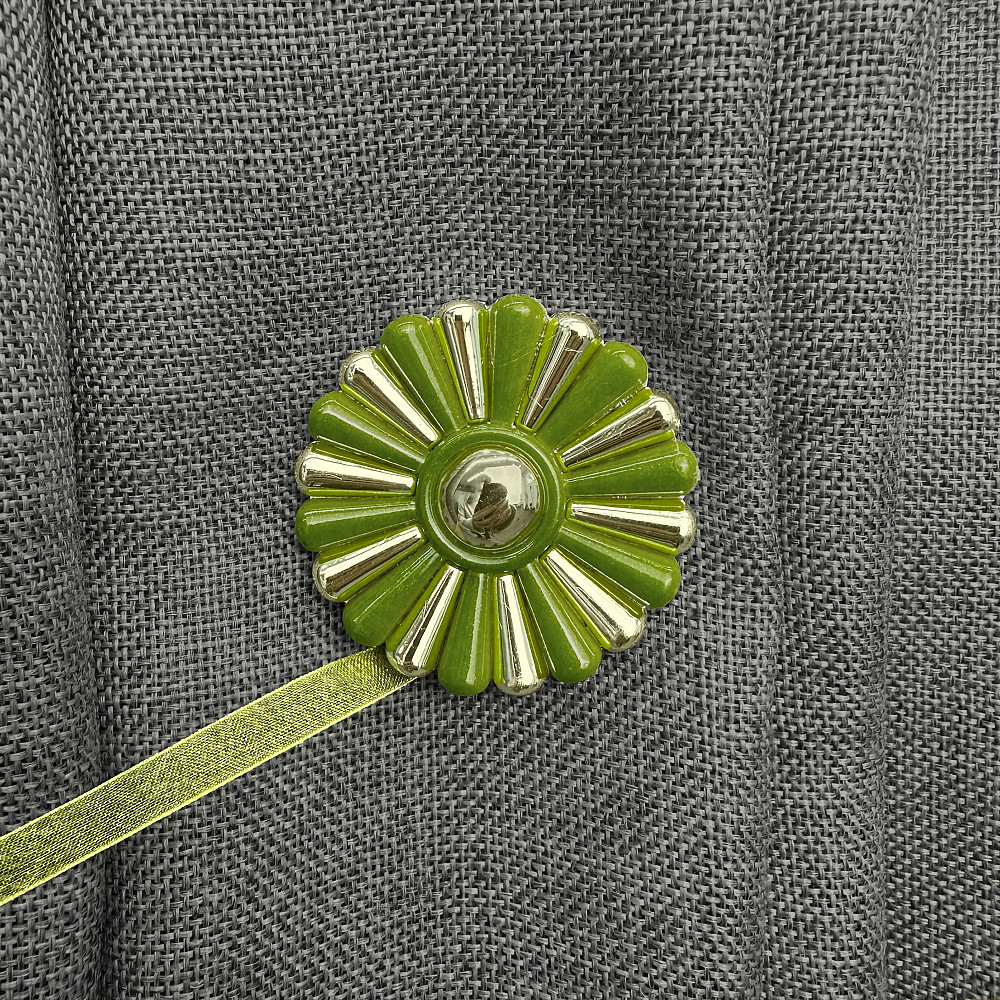 Магниты для штор и гардин Хризантема набор 2 шт Оливковый с золотистым (81-301) Киев - изображение 3