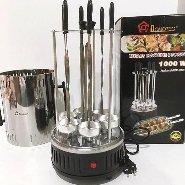 Шашлычница электрическая Domotec MS-7781 на 6 шампуров 1000Вт вертикальная с нержавеющей стали IM-48 Львов - изображение 2