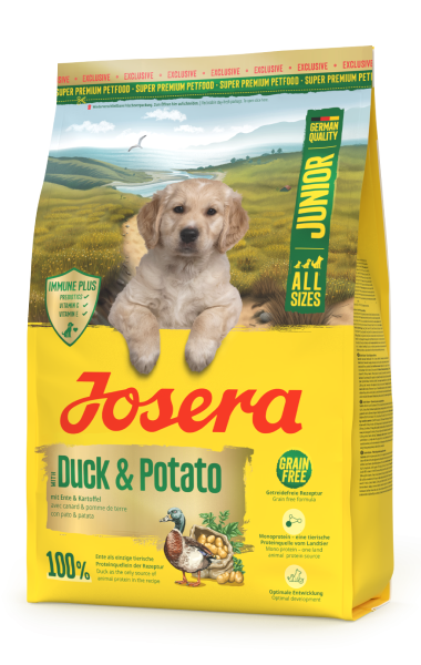 Беззерновой сухой корм Josera Duck & Potato Junior All Sizes (Йозера Юниор) с уткой и картофелем для всех пород собак, 900 г Винница - изображение 1