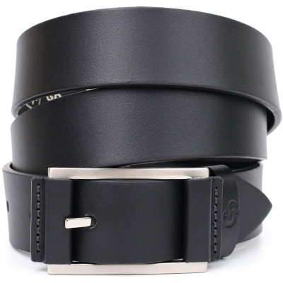 Ремень Grande Pelle Брючный кожаный с квадратной пряжкой Черный (11679) Винница - изображение 1