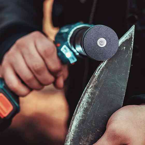 Насадка на дриль для заточування ножів,ножиць та лез 50мм SBR Київ