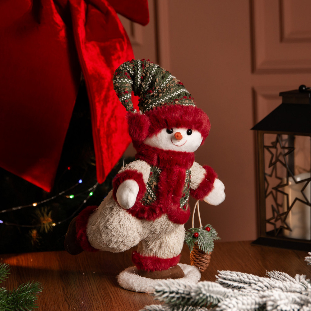 Yiwu Новорічна фігурка Сніговик з шишкою 26×21×38 (см) CR-4-15 Коломыя - изображение 1