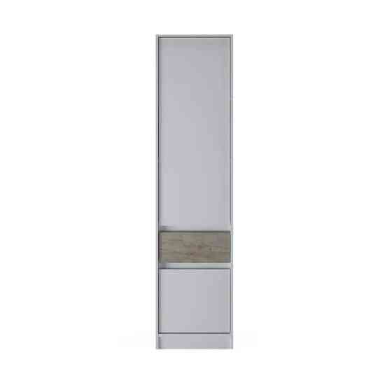 Шкаф-пенал закрыт с полками и ящиком Эверест Стайл-500 50х39х203 см Нимфея Альба (белый)/Дуб крафт серый (DTM-071165) Львов