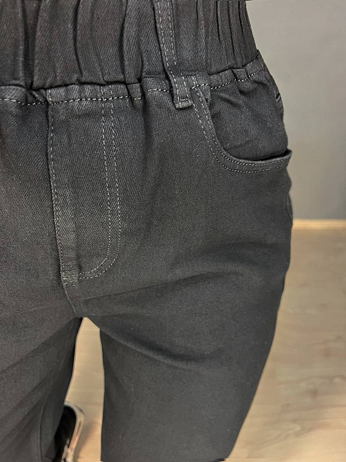 Джинси жіночі Vanver 81888 mom jeans relax comfort талія на резинці великі розміри чорні, чорний, З2, 32, 89 см, 120 см Київ - фото 2