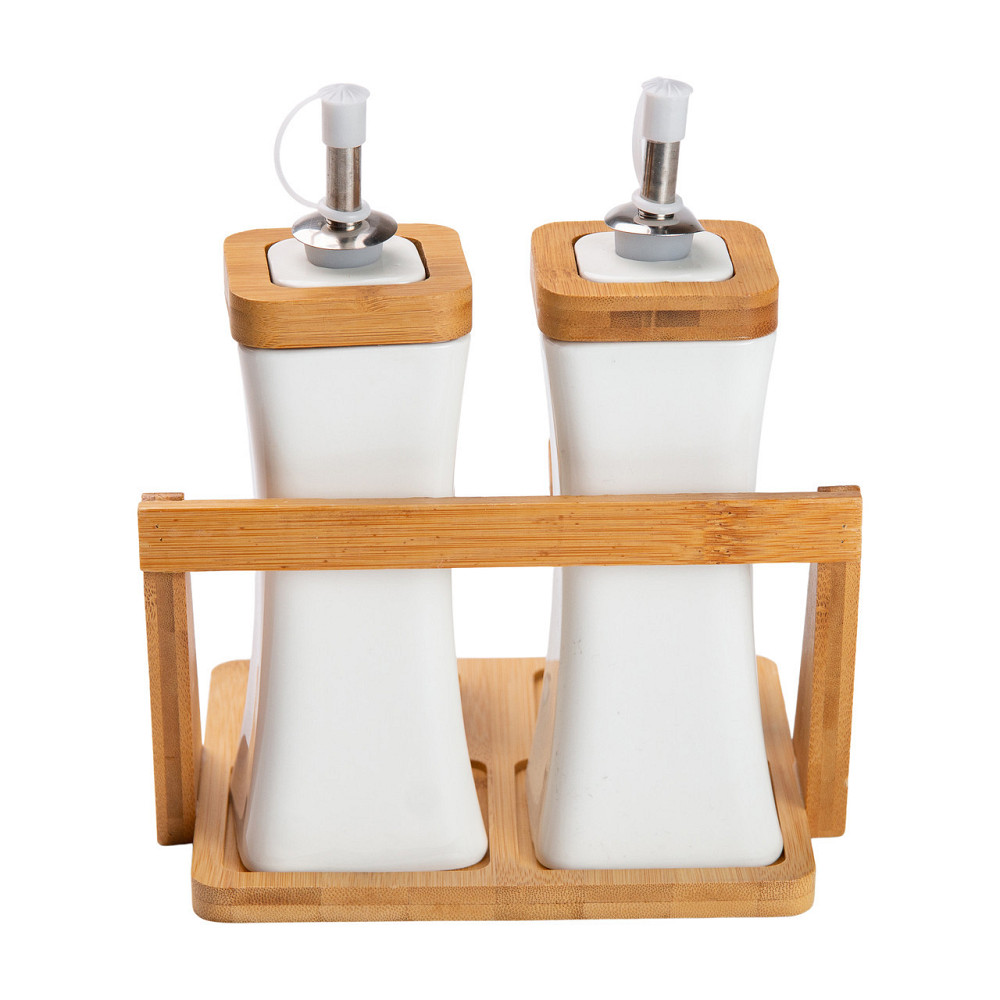 Набір для спецій порцелянаовий 4 предмети на бамбуковій підставці HP-1221 Київ - фото 4