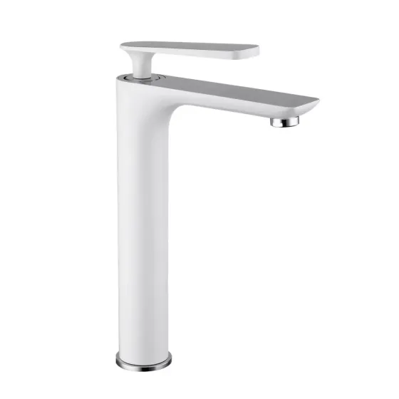 Змішувач для раковини високий Frap F1052-56 білий/хром Київ