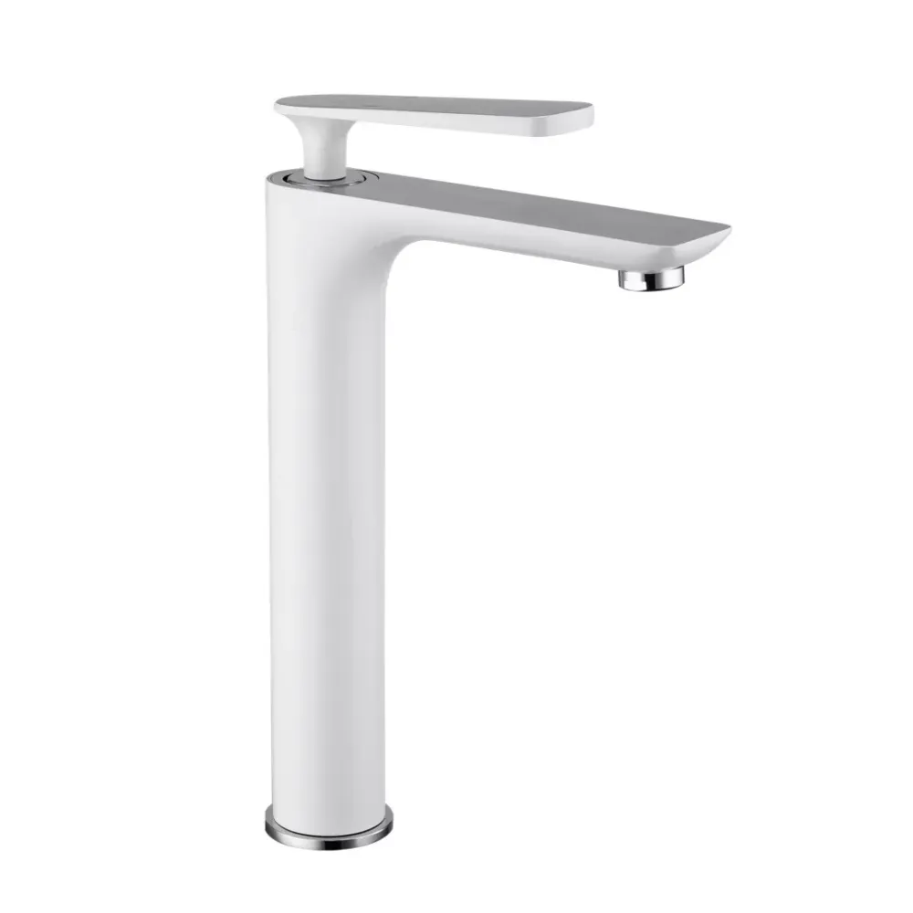 Смеситель для раковины высокий Frap F1052-56 белый/хром Киев - изображение 1