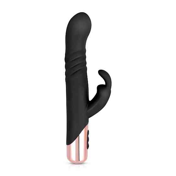 Вибратор-кролик Rosy Gold - Rabbit Vibrator with thrusting function - Black Sex Aura Киев