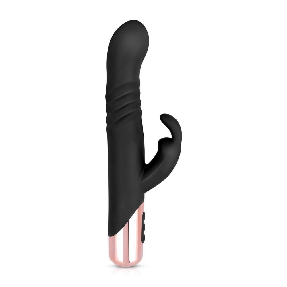 Вібратор-кролик Rosy Gold - Rabbit Vibrator with thrusting function - Black Sex Aura Київ - фото 2
