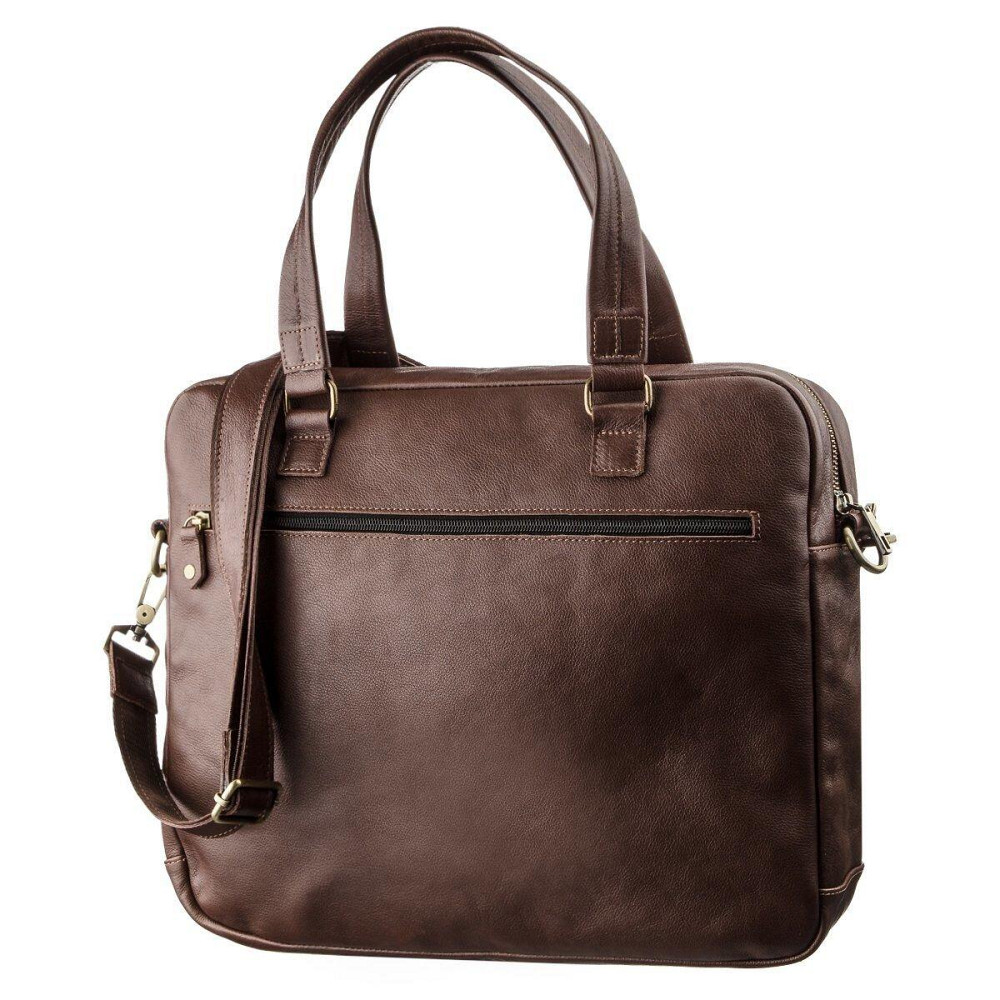 Мужская кожаная сумка для ноутбука SHVIGEL 19109 Коричневая Киев - изображение 2