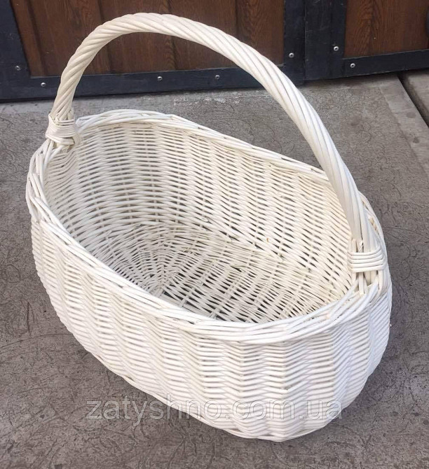 Кошик плетений білий | кошик плетений великодні білі | кошик із лози великий Київ - фото 3