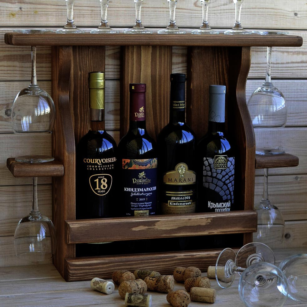 Настінна винна полиця "Накагута 4" робуста Миколаїв - фото 1