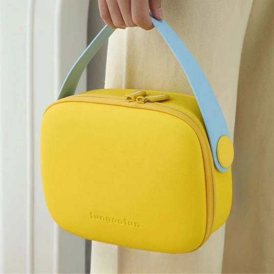 Косметичка Fungoofun силіконова б'юті-чемодан для косметики та аксесуарів, сумочка з ручкою на блискавці, жовта Кам'янець-Подільський