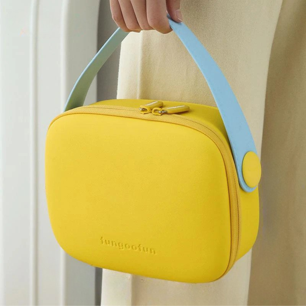 Косметичка Fungoofun силіконова б'юті-чемодан для косметики та аксесуарів, сумочка з ручкою на блискавці, жовта Кам'янець-Подільський - фото 3