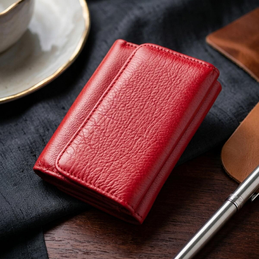 Горизонтальный кошелек для женщин из натуральной кожи ST Leather 19478 Красный Киев - изображение 14