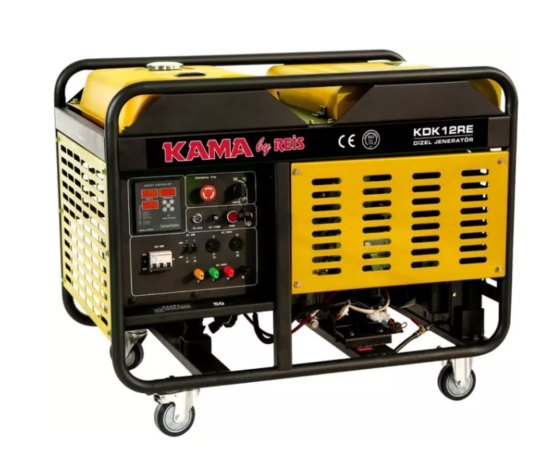 Генератор дизельный KDK12RE, 1-фазный 230V, 50Hz, 12kVA/10kW, бак 34л, расход 3л/ч, пуск: стартер, водяной охл., 1060x650x735 Киев