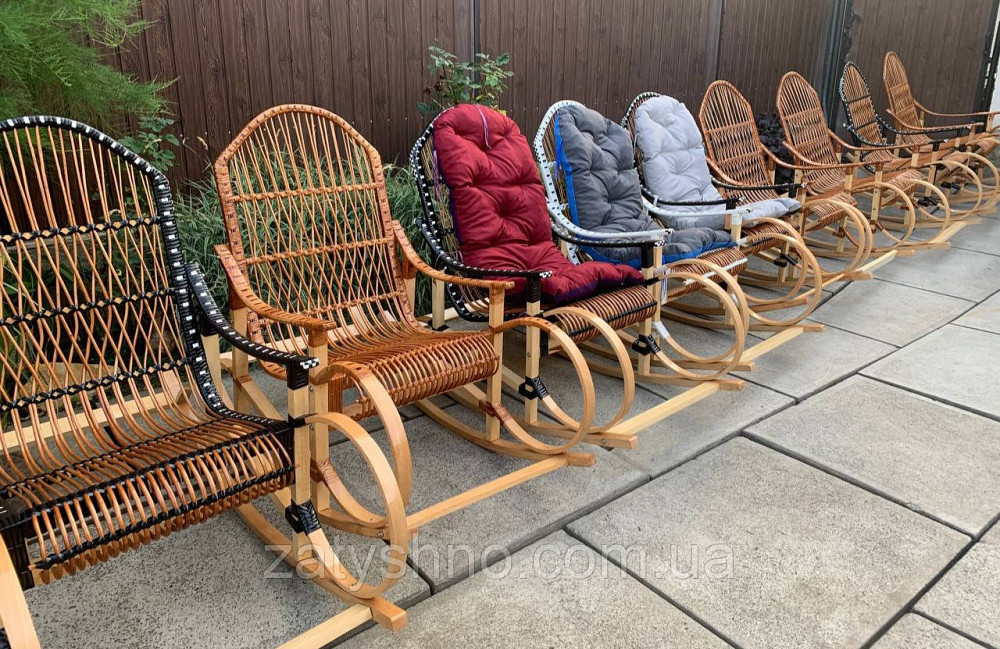 Крісло-гойдалка плетені з ротанга та лози Київ - фото 1
