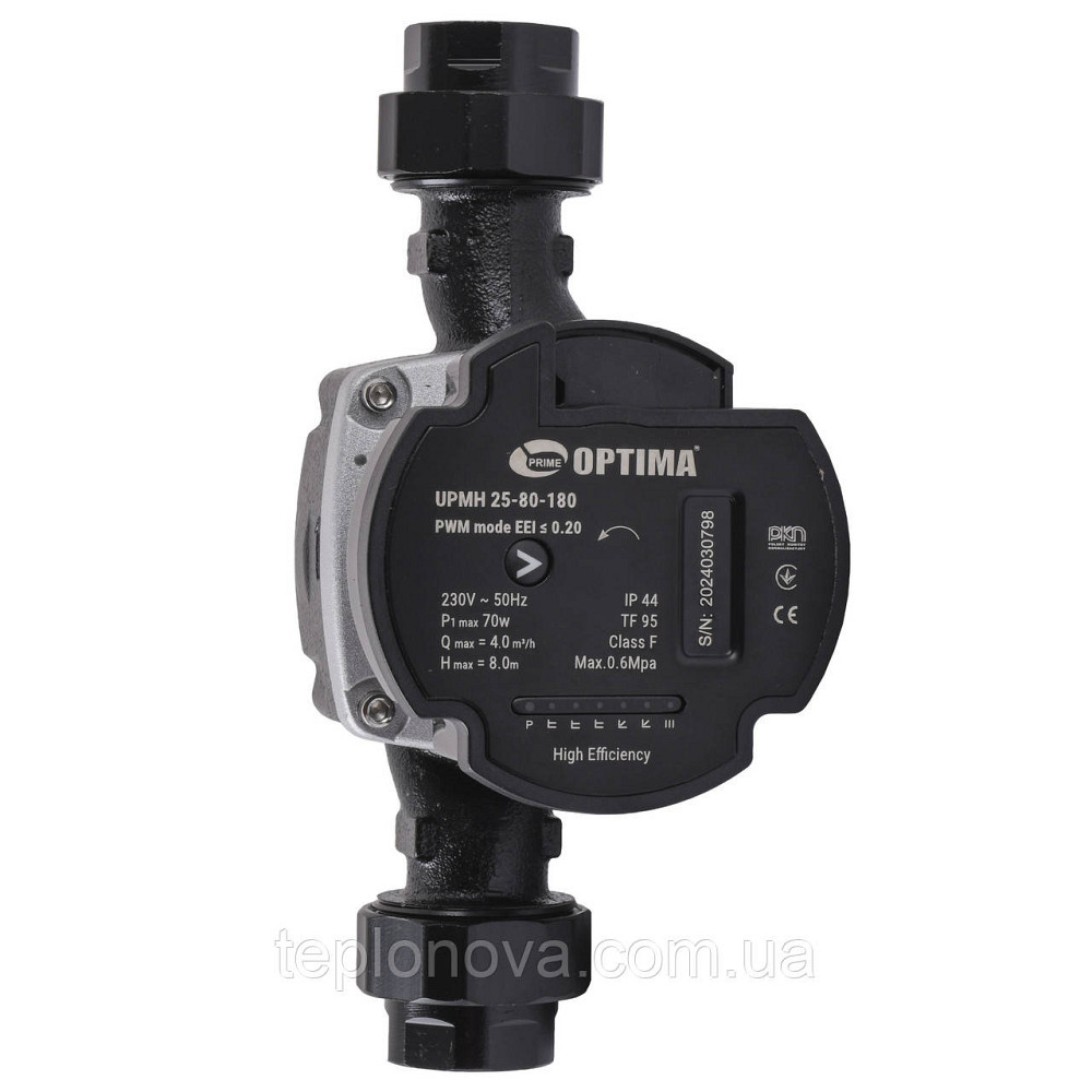 Насос циркуляційний енергоощадний Optima PRIME UPMH 25-80AUTO 180 мм + гайки Чернівці - фото 2
