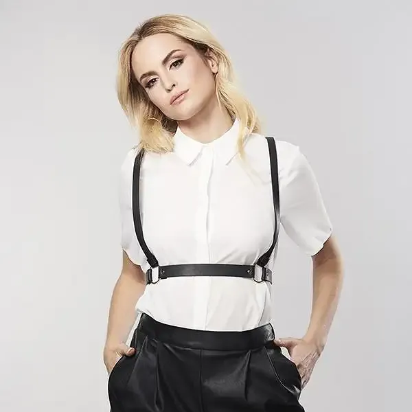 Портупея Bijoux Indiscrets MAZE - X Harness Black, екошкіра Львов - изображение 7